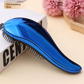 British Princess's comb of the same style Women's air bag comb curly hair massage comb anti-knotting hair comb portable comb manufacturer wholesale (colour: Electroplated blue)